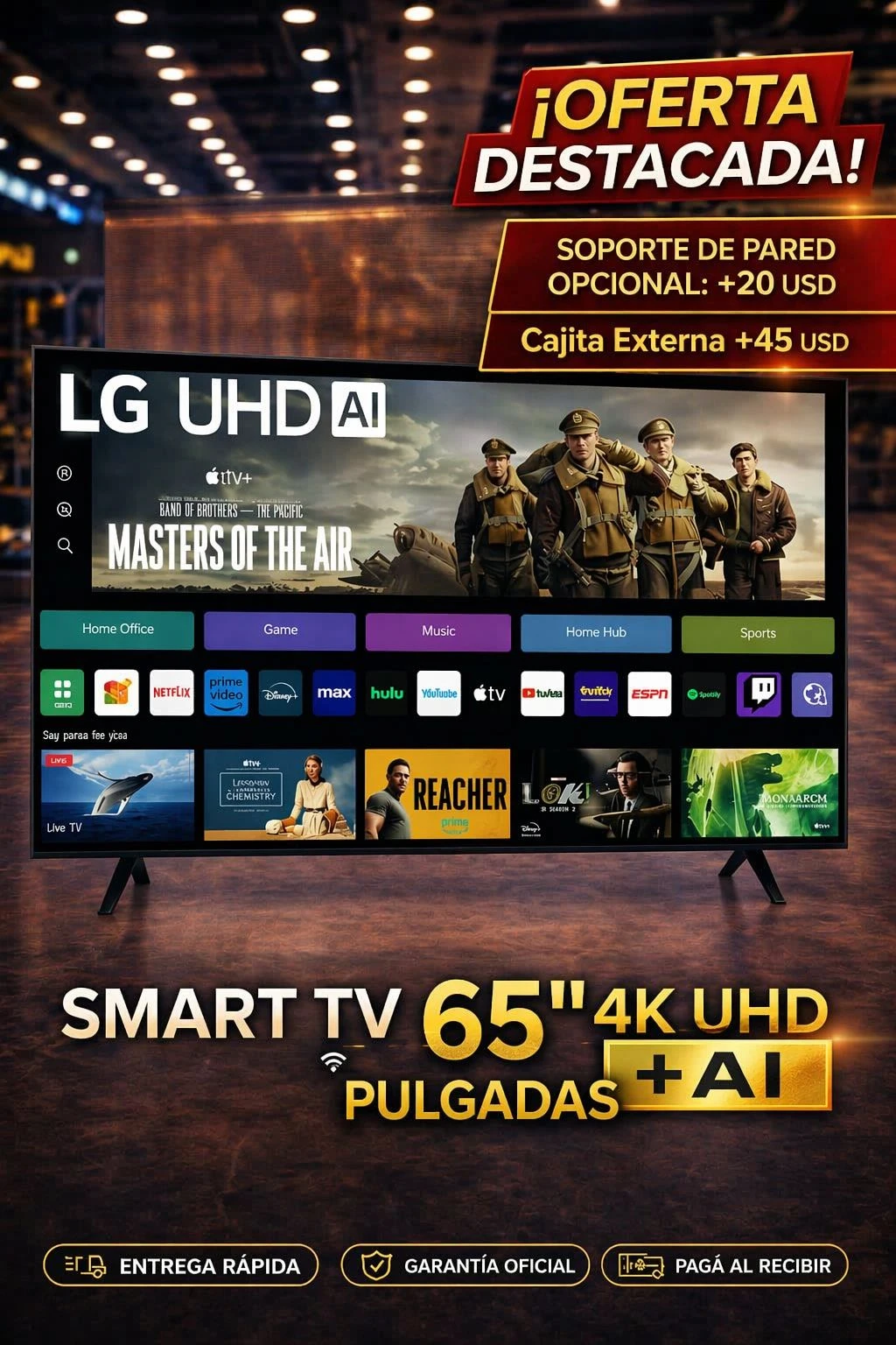 ↘️ SMART TV 4K UHD LG 65" SERIE UT70 2024's foto | Electrodomésticos 1ra Mano |  BizneCubano