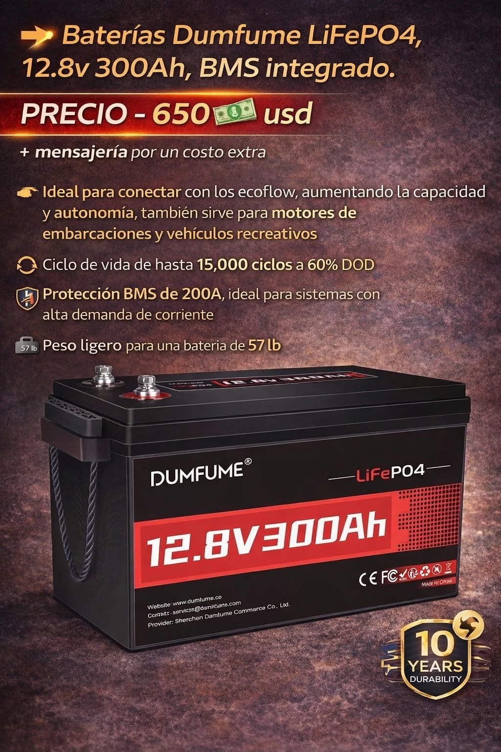 Baterías Dumfume lifepo 4,12.8v 300 Ah, BMS integrado's foto | Electrodomésticos 1ra Mano |  BizneCubano